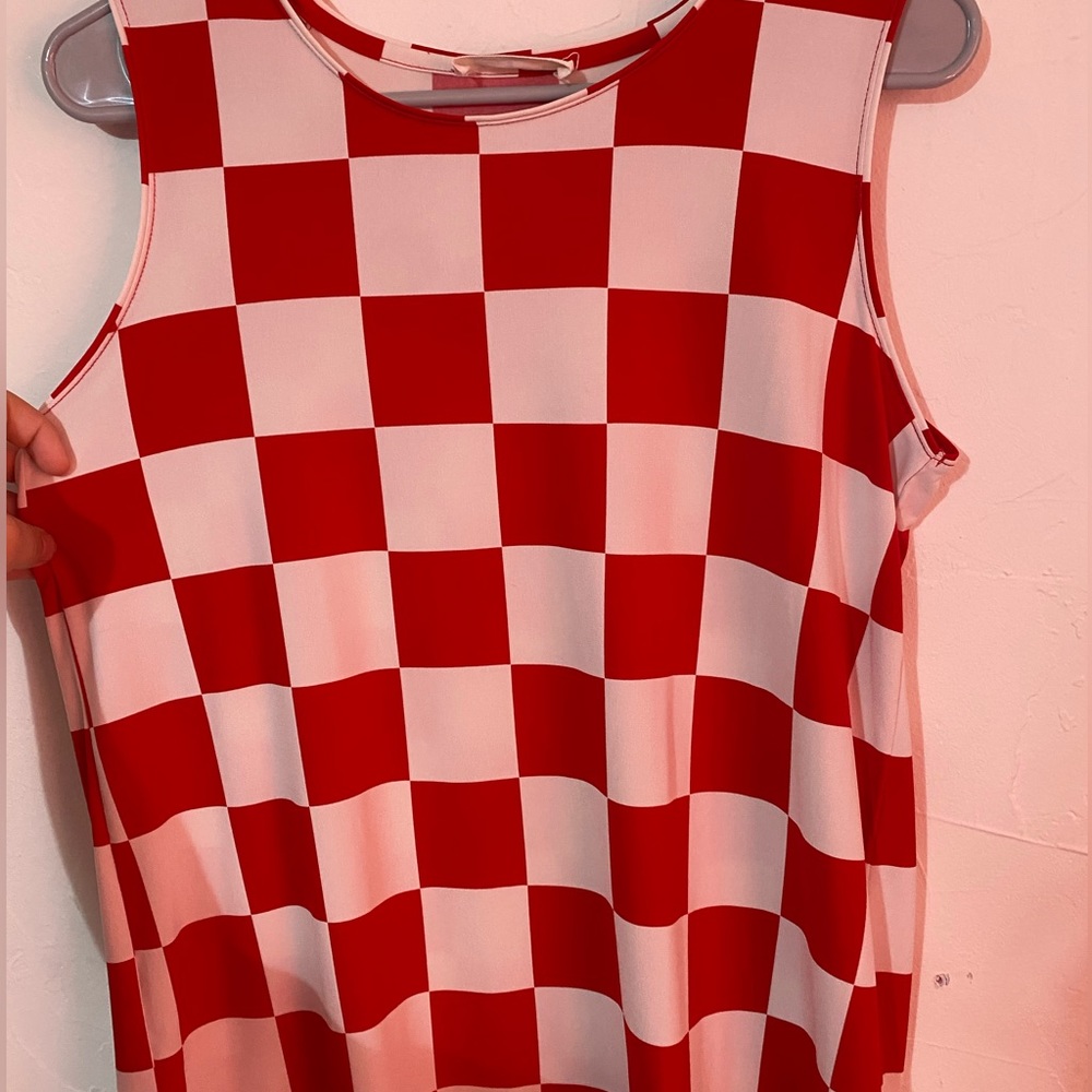White and red sleeveless top size small